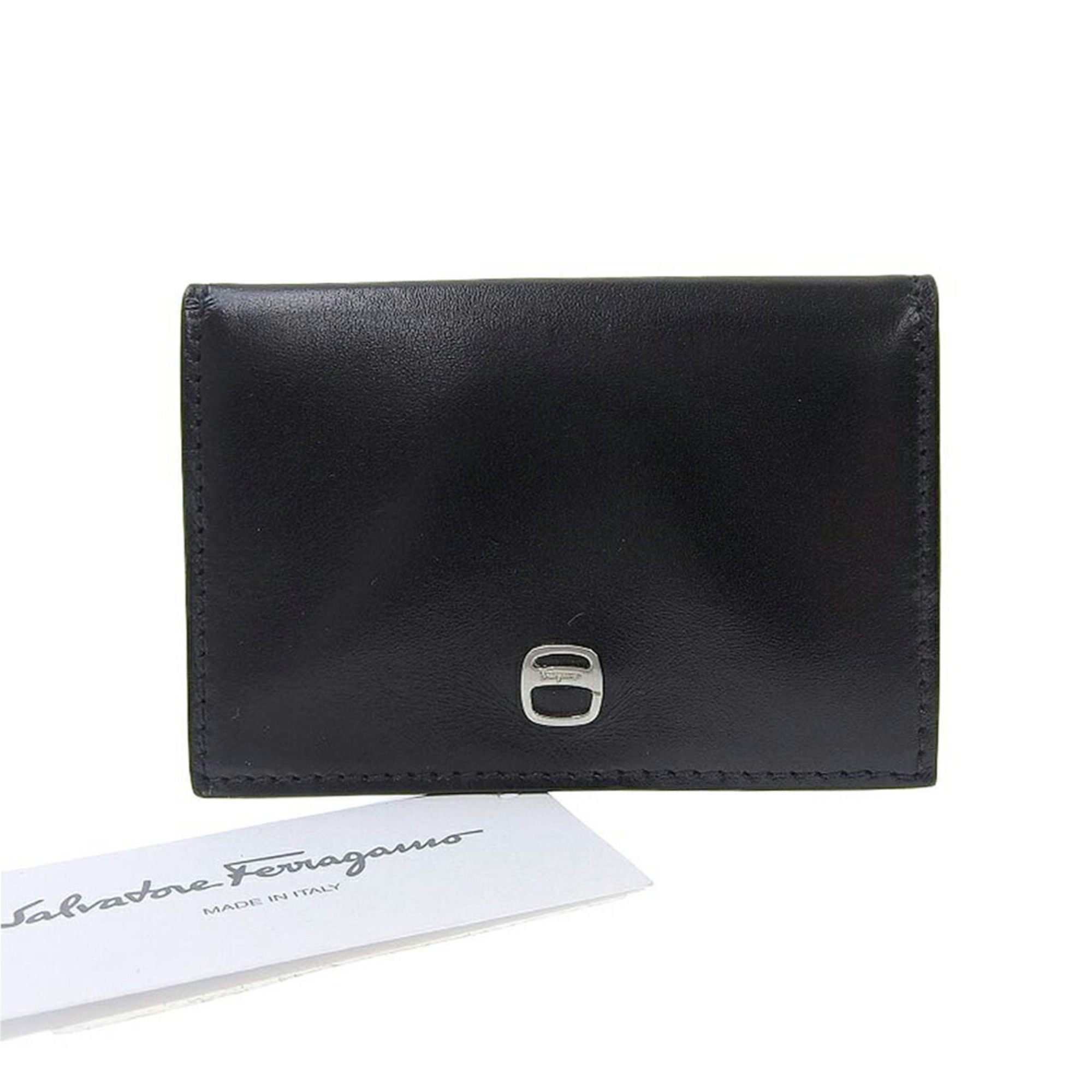 Salvatore Ferragamo Coin Purse Case Leather Black 66 5019 12